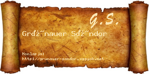Grünauer Sándor névjegykártya