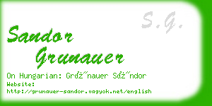 sandor grunauer business card